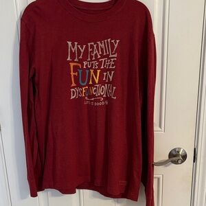 Life Is Good Men’s Maroon Long Sleeve Shirt